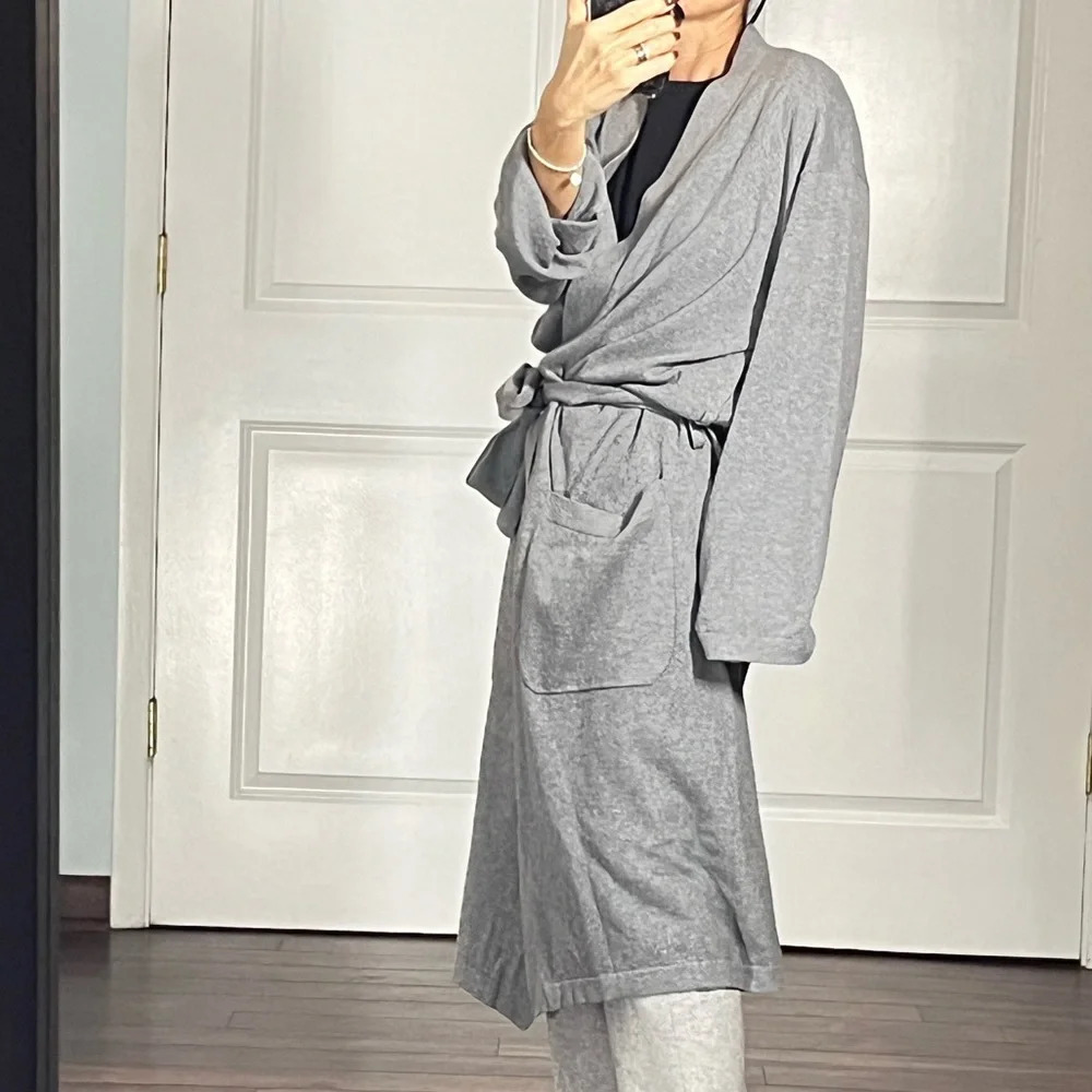 M.I.L.A long belted cashmere blend sweater coat size S - Picture 5 of 13